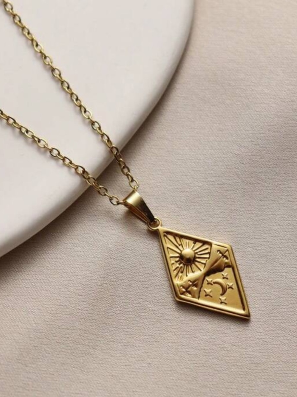 Gold Sun & Stars Pendant Necklace - Women Jewelry